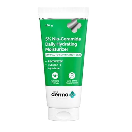 The Derma Co. 5% Nia-Ceramide Daily Hydrating Moisturizer| For Normal to Combination Skin | 24 hrs. Moisturization 100G