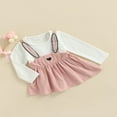 thumbnail image 3 of MesaSe Robe de Pâques pour Bébé Fille avec Oreilles Cartoon Bunny, Décoration Plissée, Robe de Fête Princesse Assortie, Rose, 3-4 Ans, 3 of 5