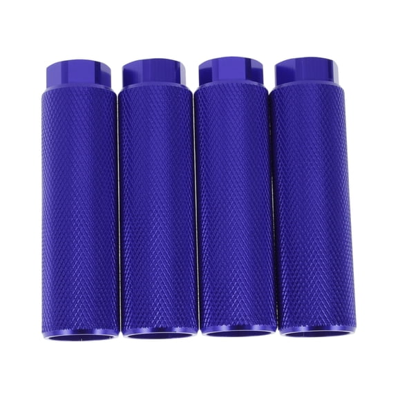 4 Pcs Aluminum Alloy Anti-Skid Bike Pegs 100mm Length Bicycle Backseats Stands Cycling Foot Pegs 3/8 inch Axles Blue