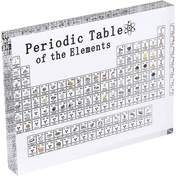 keyasia Periodic Table with Elements Inside, Acrylic Periodic Table Display with Elements Samples Easy to Hold Teaching Tool Student Teacher Gift Crafts Decor black 1pcs