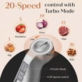 thumbnail image 2 of 1000W Immersion Blender 5-in-1, 20-Speed Hand Blender with Chopper, Whisk & Milk Frother, Stainless Steel Stick Blender, 2 of 8