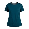 thumbnail image 3 of Resivox Dark Blue Scrubs Tops for Women Plus Size Scrub Tops Stretchy V Neck Plain Scrub Shirts Medical Scrubs Nursing Top Uniformes De Enfermeras De Mujer Dark Blue 2XL, 3 of 5