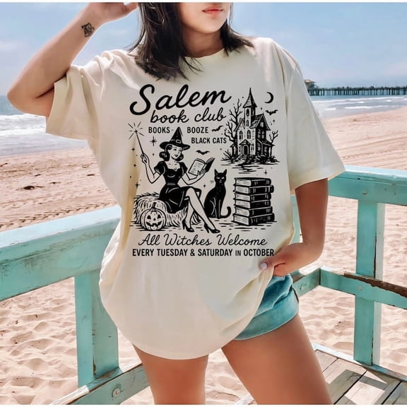 Book Club T-Shirt – Witchy Reading Tee for Halloween Book Lovers with Retro Spooky Vibes