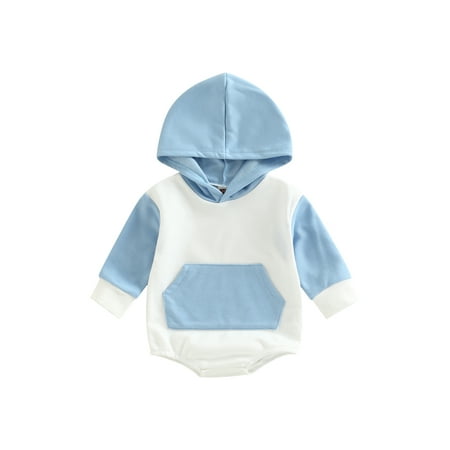 

Ma&Baby Newborn Baby Girls Boys Sweatshirt Romper Long Sleeve Hooded Bodysuit Jumpsuit Infant Clothing