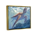thumbnail image 3 of Stupell Industries Deep Ocean Sea Turtle Painting Metallic Gold Floating Framed Canvas Print Wall Art, Design by Ziwei Li, 3 of 6