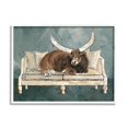thumbnail image 4 of Stupell Industries Longhorn Bull Laying Living Room Couch Green Gray, 30 x 24, Design by Cindy Jacobs, 4 of 5