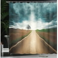 thumbnail image 4 of Ambesonne Landscape Shower Curtain, Roads Travel Clouds, 69"Wx70"L, Brown Teal, 4 of 5