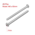 thumbnail image 2 of Tornillos de máquina M5x65mm Unique Bargains, tornillos de cabeza plana Phillips, sujetadores, pernos, 25 piezas, 2 of 3