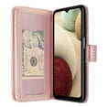 thumbnail image 4 of Case For Galaxy A12 Leather Flip Pouch Wallet Case Cover Folio [Kickstand] for Girls Women Phone Cases For Galaxy A12 Case - Rose Gold, 4 of 5