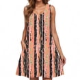 thumbnail image 4 of ZVAVZ Robe Mini Sans Manches à Volants pour Femmes Grande Taille en Liquidation à 5 $, Robe de Plage Multicolore à Imprimé Floral et Col Rond avec Poches, P, 4 of 6