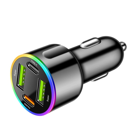 Car Charger Adapter, 4-Port 85W Fast Car Charger USB C, Cigarette Lighter Auto Charger Flush Compatible Samsung, Tablet, iPhone, iPad, LG, Automobile, Car Accessories for Women Men, for Gifts