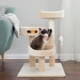 thumbnail image 3 of petmaker 3 tier 28 in. cat tree with hanging toys and scratching post, 3 of 5