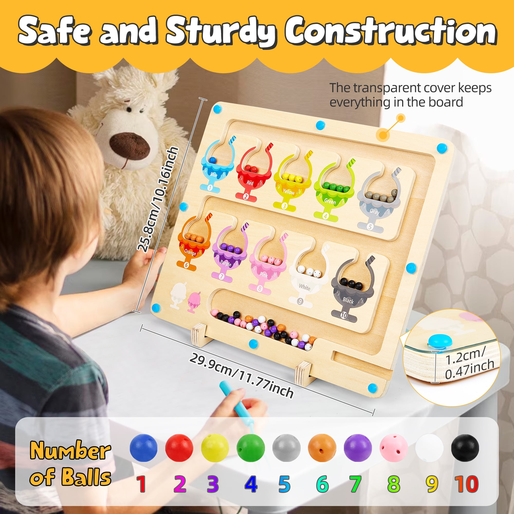 NANSIKE Laberinto educativo magnético de color y números, juguetes  Montessori 3 en 1 para niños de más de 3 años, rompecabezas de madera con  forma y – Yaxa Colombia