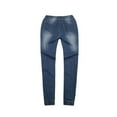 thumbnail image 5 of Prdecexlu Ripped Jeans Womens Straight Leg Boyfriend High Waisted Trendy Denim Pants Drawstring Comfy Solid Color Slim Trousers with Pockets Dark Blue XL, 5 of 8