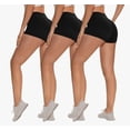thumbnail image 1 of Set 3 Shorts Deportivo Licra Mujer Ropa Gym Yoga Talla G Modelo Negro, 1 of 4