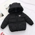 thumbnail image 4 of Toddler Baby Boys Girls Puffer Jacket Kids Winter Warm Cotton Padded Jacket Bear Ears Hooded Coat 1-6 Years, 4 of 6