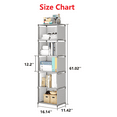 thumbnail image 3 of Storage Cube Shelves, 5 Cubes Closet Bookshelf Bedroom Organizer Shelf Bedroom Closet for Bedroom, Living Room, Office, Small Spaces, 6-Layer Self-Assembly, Gray, 3 of 5