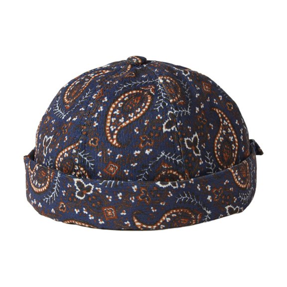 Delayuji Cashew Hat Unisex Retro Pumpkin Sailor Brimless Wool Blend Warm Autumn Winter Street Style Face Slimming Daily Versatile Cuffed Cap Beanies Hats