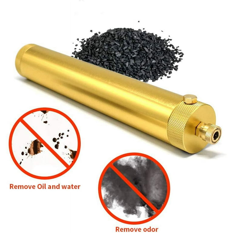 30Mpa Oil Water Separator PCP Air Compressor Pump 4500Psi High Pressure Air  Filter Diving Separator L300mm OD50mm with 8mm Female and Male Quick  Connector (Gold) 
