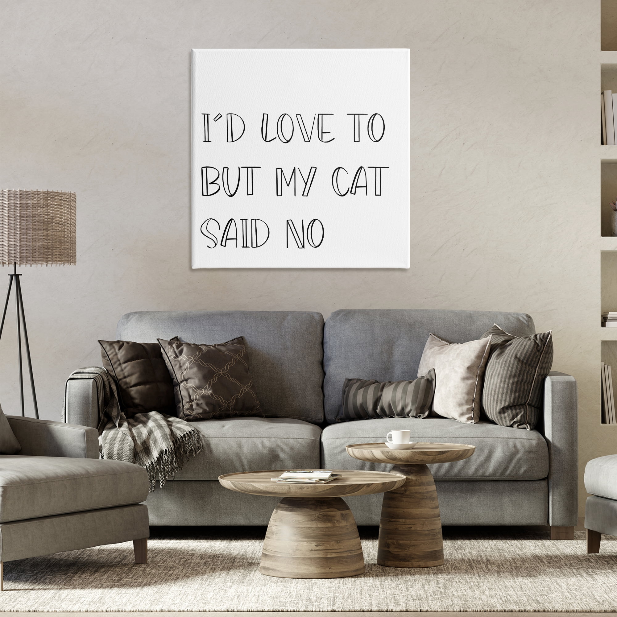 Stupell Industries My Cat Said No Text & Numbers Painting Wrapped Canvas Art Print Wall Art, 30 x 30