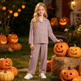 thumbnail image 5 of EnJoCho Kids Hospita𝗅 Patient Halloween Costum𝖾 - Striped Long Sleeve Top and Full Length Pants, Soft Comfortable Dress Up Outfit for Boys Girls, Fun Role Play Costum𝖾 for Holiday Parties, 5 of 8