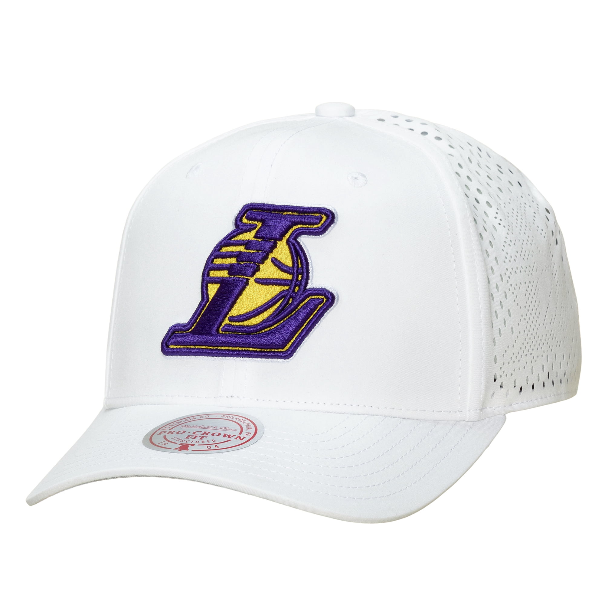 Men's Mitchell & Ness White Los Angeles Lakers Perfect Lightweight Pro Crown Adjustable Hat