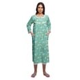 thumbnail image 4 of Moomaya Robe de Nuit Imprimée Longueur Genou en Coton avec Bordure en Dentelle Manches 3/4 pour Femmes, 4 of 5