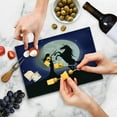 thumbnail image 5 of Horse Cutting Board, Silhouette of Rampant Horse and Long Curly Haired Girl on Giant Fullmoon, Decorative Tempered Glass Cutting and Serving Board, Small Size, Navy Blue and Charcoal, by Ambesonne, 5 of 5