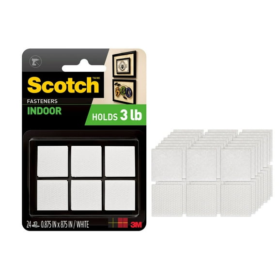 Scotch Indoor Fasteners, 7/8 in x 7/8 in, 24 Sets of Squares