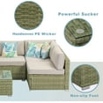 thumbnail image 6 of COSIEST 7-Piece Outdoor Furniture Set Olive Green Wicker Sectional Sofa, 6 of 6