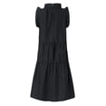 thumbnail image 3 of Uhndy Women's Sleeveless Ruffles Dress Loose Minidress Casual Summer Dress Black 3XL, 3 of 6
