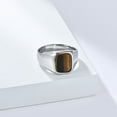 thumbnail image 2 of PAURO Unisex's Stainless Steel Simple Classic Elegant Novel Trend Personalized Ring Silver Brown Size 11, 2 of 4