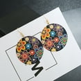 thumbnail image 4 of Grandest Birch Vintage Women Colorful Flower Paint Round Drop Dangle Hook Earrings Club Jewelry Metal Multi-color, 4 of 7
