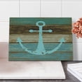 thumbnail image 2 of Anchor Cutting Board, Timeworn Marine on Weathered Wooden Planks Rustic Nautical Theme Pattern, Decorative Tempered Glass Cutting and Serving Board, Small Size, Pale Blue Brown Teal, by Ambesonne, 2 of 5