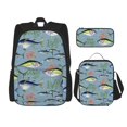 thumbnail image 1 of Easygdp Various Wild Sea Fish Mochila para Niños y Niñas con Set de Caja de Almuerzo y Estuche para Lápices 3 en 1, Mochila Escolar Estampada para Adolescentes, 1 of 7