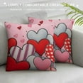 thumbnail image 3 of RUIYC Love Heart Throw Pillow Covers Pink Valentine’s Day Pillow Cases Housewarming Quotes Home Decorative Lumbar Pillow Covers, 3 of 5