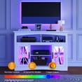 thumbnail image 5 of May in Color 47'' Farmhouse TV Stand with 18'' Fireplace Insert, TV Console with Adjustable Shelves, Glass Doors & LED Lights, 5 of 9