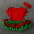 thumbnail image 4 of Douhoow Baby Girl Christmas Dress, Red Santa Xmas Tree Print Tulle Short Dress, 4 of 7