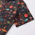 thumbnail image 4 of Black Hawaiian Shirt For Men Button-down Fish Shirt Short Sleeve 100% Cotton Shirt Marine Ecosystem, 4 of 8