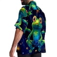 thumbnail image 3 of Starry Sky Frog Men's Button Down Hawaiian Print Short Sleeve Casual Summer Beach Shirts, 3 of 6