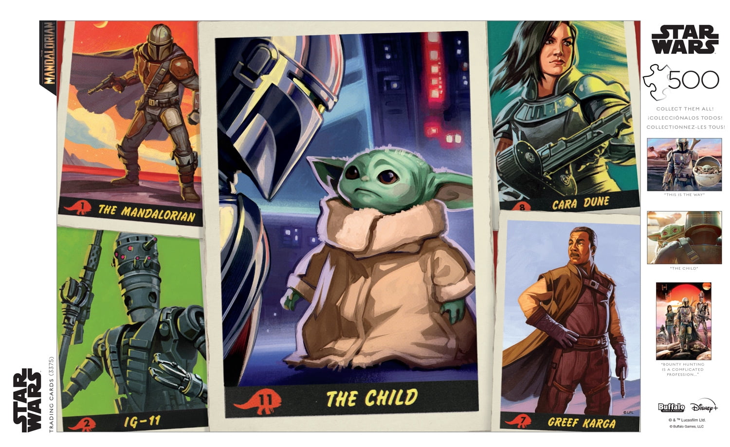 Buffalo Games 500-Piece Entertainment Collection Baby Yoda Trading Cards Jigsaw Puzzle