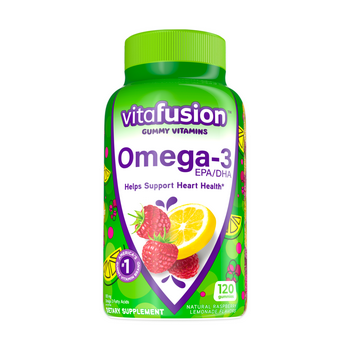 vitafusion Omega-3 Gummy s, Berry Lemonade Flavor Heart  s(1), 120 Count