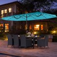 thumbnail image 2 of Gymax 11 PCS Patio Dining Set w/ 15ft Double-Sided Patio Umbrella (Base Included) Beige, 2 of 6