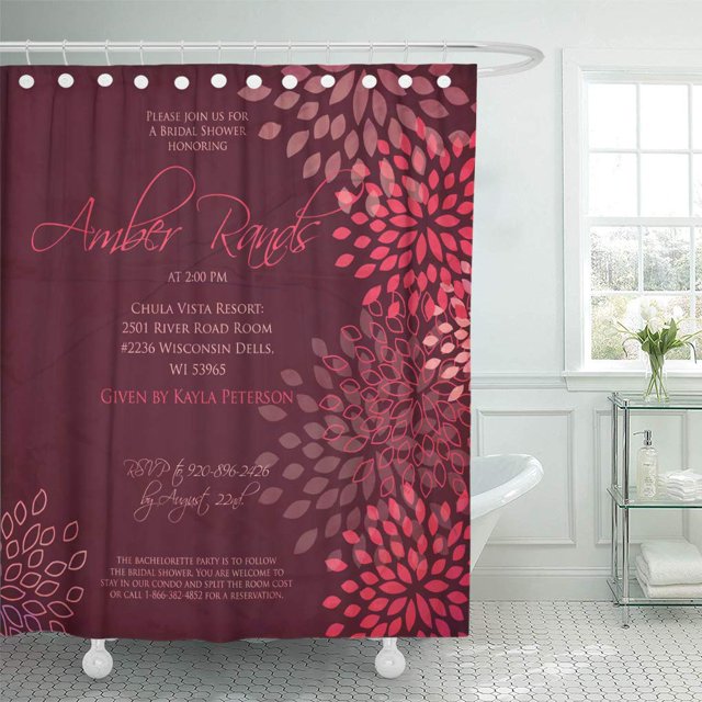 Cortina de Ducha ABPHQTO Madre Saludo Floral abstracto en Elegancia Retro Flores Rosas 150x180 cm