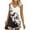 Black, variant on Patlollav Women Summer Sexy Fold Print Regular Lace Sleeveless V Neck Button Tops