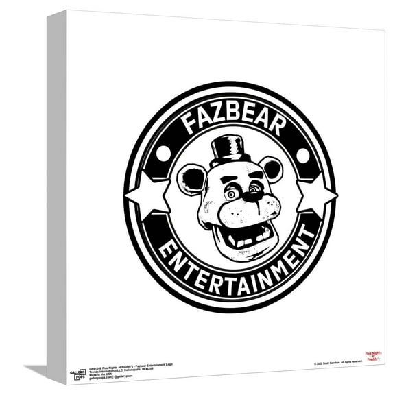 Gallery Pops Five Nights at Freddy's - Fazbear Entertainment Logo Canvas Wall Art, Unframed Version, 12" x 12"