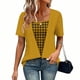 thumbnail image 5 of Camisas Y Tops de Verano de Mujer Moda Casual Cuello Redondo Camisas de Satén Camisas de Color Sólido para Mujeres, 5 of 5