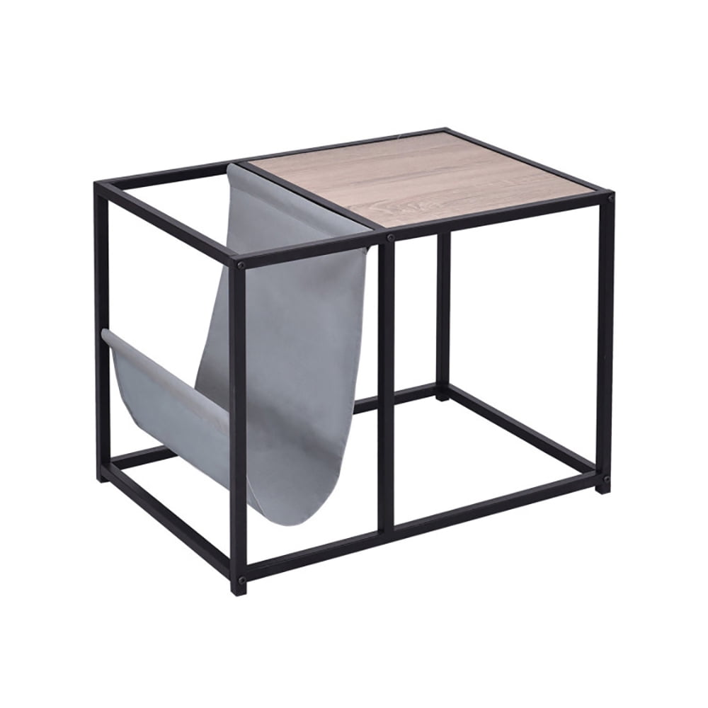 Finihen End Table, Accent Metal Magazine Organizer, Sofa Side Table, Bed Side Table, for Living Room, Bedroom, Brown Finihen End Table, Accent Metal Magazine Organizer, Sofa Side Table, Bed Side Table, for Living Room, Bedroom, Brown