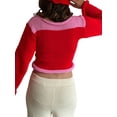 thumbnail image 5 of Liacowi Women Juniors Long Sleeve Knitted Pullover Lightweight Sweater Loose Patchwork Ribbed Knitwear Jumper Tops, 5 of 6