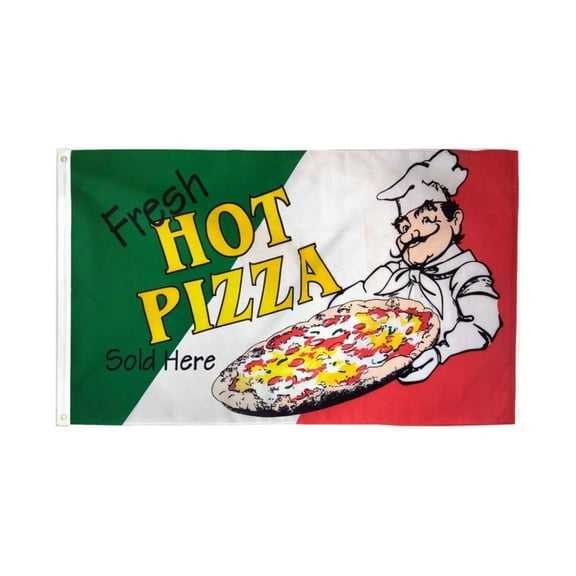 Fresh Hot Pizza Flag 3x5ft Poly